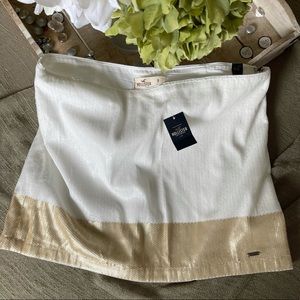 NWT Hollister White/Gold Sequin Skirt 9